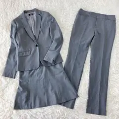 Krone レディーススーツ　ジャケット　パンツ　スカート　洗える　グレー