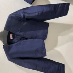 ネイビー ノーカラージャケット ワンピース セットアップのサムネイル