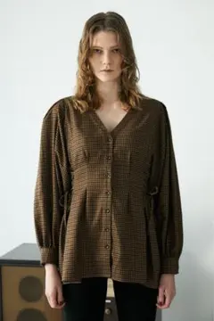 MOUSSY 千鳥格子柄 ブラウス WAIST FIT BLOUSEのサムネイル