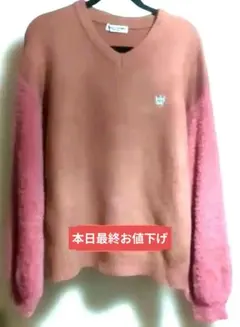 異素材デザイン長袖セーター