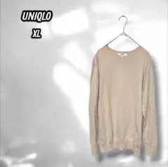 【ユニクロ】コットンカシミヤクルーネックセーター長袖 シンプル カジュアル XL