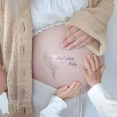 マタニティフォト シール ベリーペイント 妊婦 写真