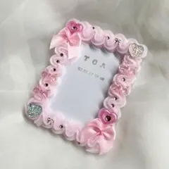 トレカケース ホイップデコ B8硬質カードケース ピンク リボン ハート ラメ