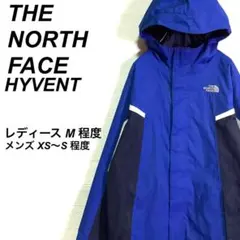 (春コーデ)ノースフェイス 薄手 マウンテンパーカー 刺繍ロゴ 紺 青 M