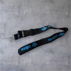 adidas ☆ネックストラップ ブラック/ブルー 新品未使用