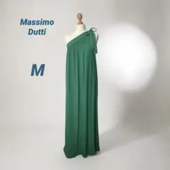 ＜美品＞ Massimo Dutti・M・グリーン・ワンショウルダードレスのサムネイル