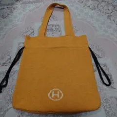 Hロゴ ニットトートバッグ イエロー