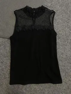 イング☆レースノースリーブニット黒