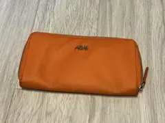 本物 アーカー 長財布 オレンジ色系AHKAH小銭入れ ラウンドファスナーd46