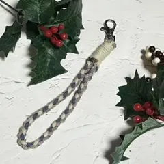 ⑥＊ハンドメイド＊スマホストラップ スマホショルダー　パラコード　四つ組み