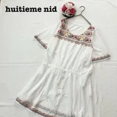 ユイティームニ　レディース　半袖ひざ丈ワンピース　ブラウス　フリー　ホワイト　白