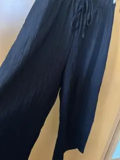 大きいサイズ　ブラック ワイドパンツ イージーパンツ　3L
