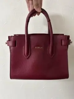 FURLA バーガンディ ミニハンドバッグ
