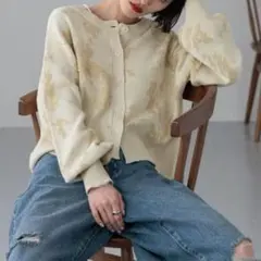 新品　ローリーズファーム ボカシジャガードカーディガンのサムネイル
