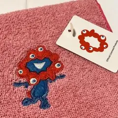 【新品】ミャクミャク　刺繍　タオルハンカチ タオル　シンプル　ピンク　万博