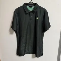 【美品】le coq sportif ゴルフ ポロシャツ L 黒/緑