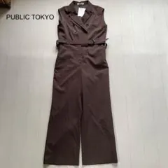 新品タグ付♡PUBLIC TOKYO ダブルブレストジャンプスーツ　ブラウン　Fのサムネイル