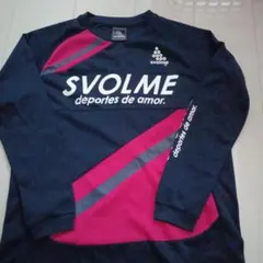 SVOLME 長袖シャツ ネイビー ピンク
