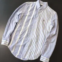 ポロラルフローレン　メンズ　長袖ボタンダウンシャツ　マルチストライプ　サイズS