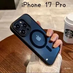 iPhone17Pro ケース ブラック クリア 磁気 ワイヤレス充電 保護