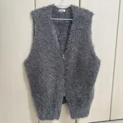 LOWRY'S FARM グレー シャギーベスト