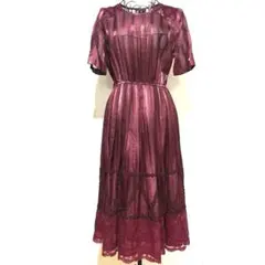 ボルドー ロングワンピース