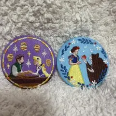 【週末価格】ディズニー刺繍缶バッチ　2個セット
