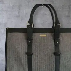 COMME CA ISM ビジネスバッグ グレー ブラック キャンバス