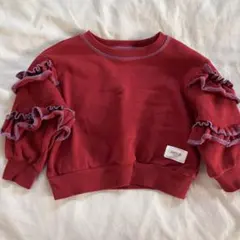 トレーナー スウェット 95cm 赤 フリル