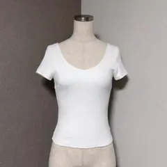 リップサービス バックデザイン リブ Tシャツ ホワイト