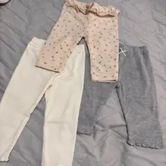 レギンス3点セット（花柄・リブ）