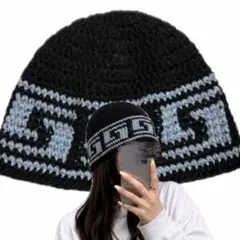 ビーニー クラッシャーハット クロシェハット 男女兼用 即購入⭕️ y2k 古着