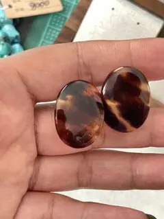 鼈甲　イヤリング24.5mm