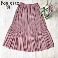 【クールカレアンFemicite】上品　総柄　楊柳プリーツシフォンロングスカート