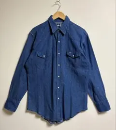80s USA製 Wrangler ラングラー 27MW デニムシャツ