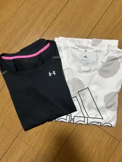 under armor adidasアンダーアーマー、アディダスTシャツ2枚