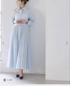 【完売品】NOBLE 【洗える】プリーツシャツワンピース