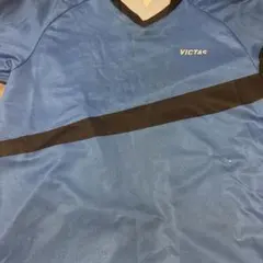 VICTAS 卓球ウェア 青 Vネック 卓球ユニフォーム