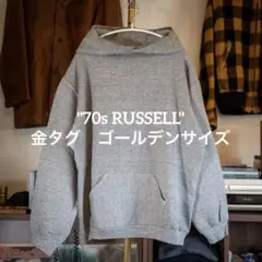 70s RUSSELL 金タグ フードパーカー