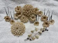 【成人式・七五三・卒業式】和装小物　髪飾り(ホワイト)