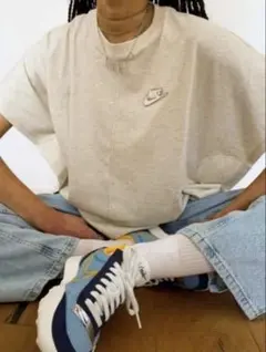 Nike/ライトグレー オーバーサイズTシャツ XL
