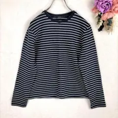 コムサ イズム　ボーダー柄　長袖Tシャツ　M　ネイビー/ホワイト