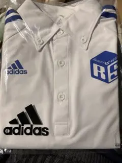 adidas ホワイト ポロシャツ RSロゴ長袖Tシャツ L