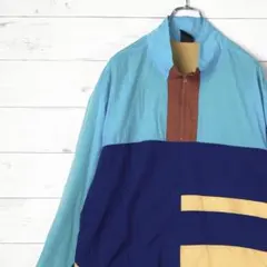 ナイキ ナイロンジャケット ハーフジップ ロゴワッペン刺繍 内メッシュ 2XL