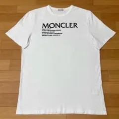最新美品　モンクレール　ホワイト　黒ワッペン　XL ロゴ　Tシャツ　4S532 美品☆最新☆ モンクレール 黒ワッペン ホワイト XL Tシャツ 5S742
