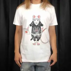 新品 ビッグ プリント ねずみ トラ 和彫 刺青 日の丸 日本刀 和柄 Tシャツ