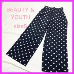 【綺麗】 BEAUTY&YOUTH スパンローンドットタック ワイドパンツ S