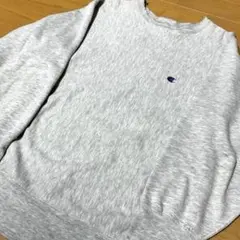 90s USA製 チャンピオン リバースウィーブ 刺繍ロゴ 袖目無し 霜降り