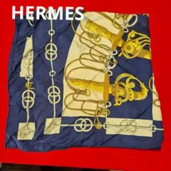 M9045 HERMES スカーフ Cliquetis ネイビー　90