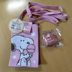 スヌーピー　ニットショルダーバッグ＆ミニがま口　２個セット